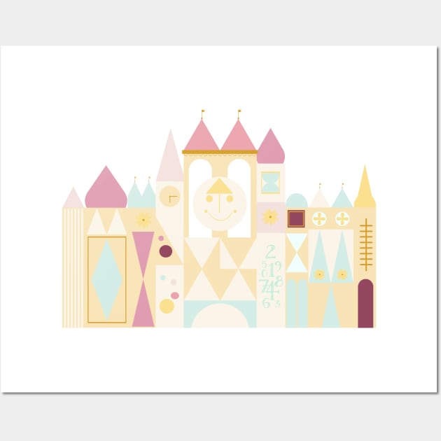 Happy castle - Pink Wall Art by littlemoondance